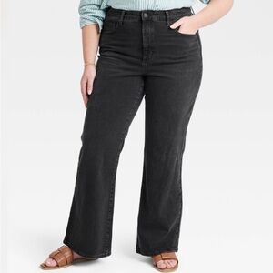 NWT! Universal Thread High Rise Flare Black Jeans — 17 Short